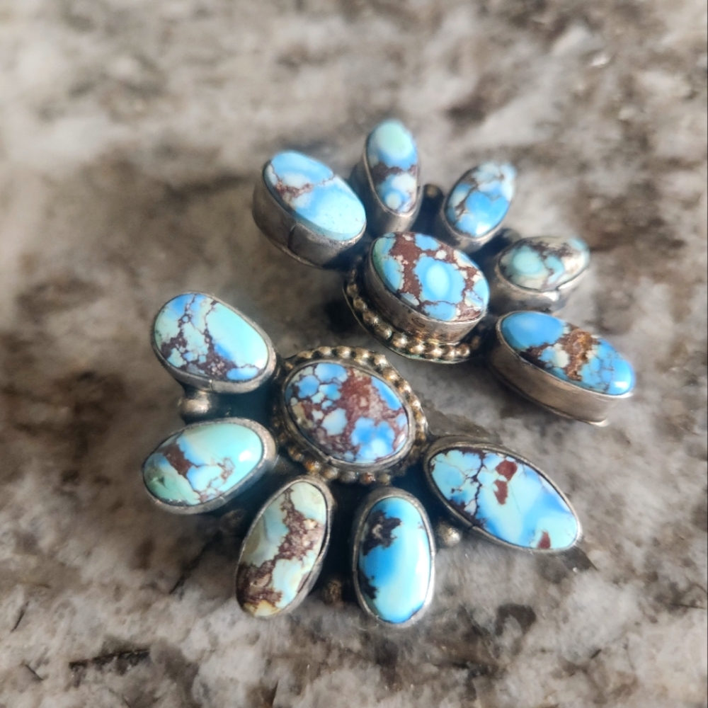 Golden Hills turqouise cluster earings